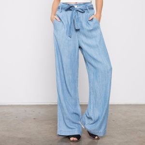 Rails High Waist Wide Leg Pants in Chambray